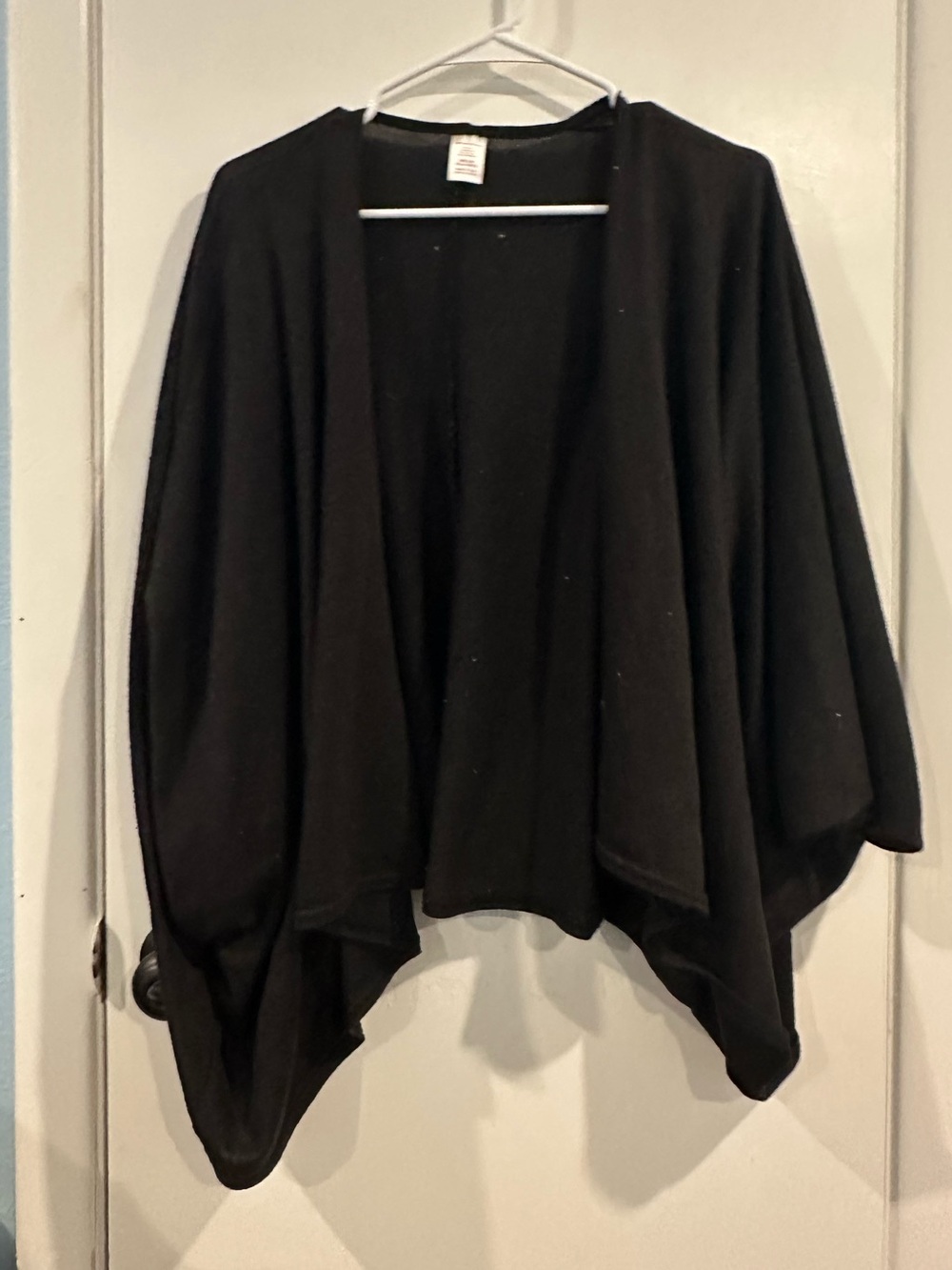 Women's Open-Front Draped Cardigan black Sweater One size